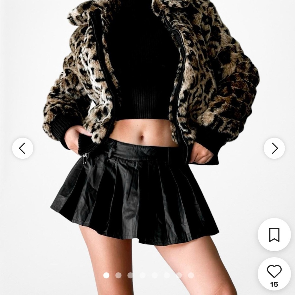 NWOT Banana Republic faux leopard fur bomber jacket